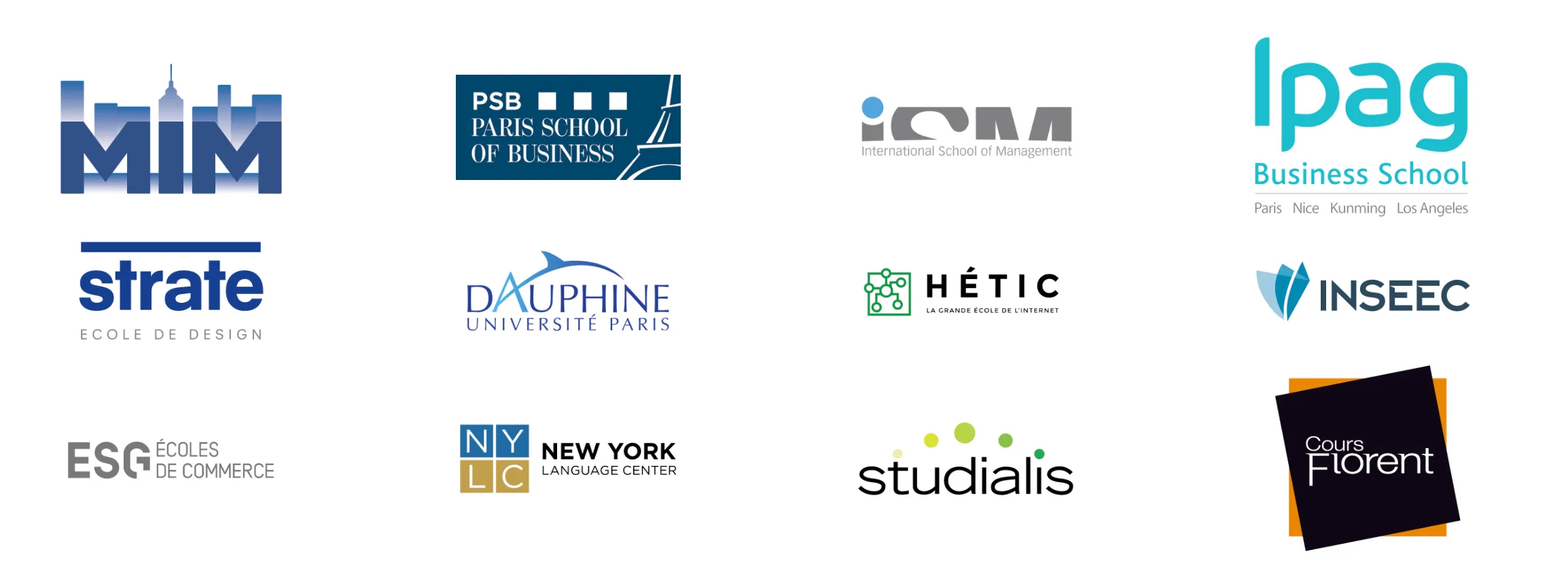 Logos des écoles partenaires